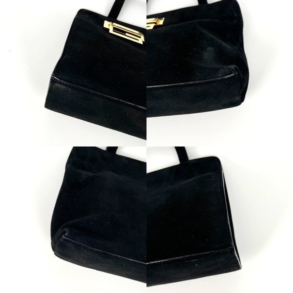 Authentic Vintage GUCCI Suede Black Mini Top Handle Satchel Bag - Picture 16 of 16